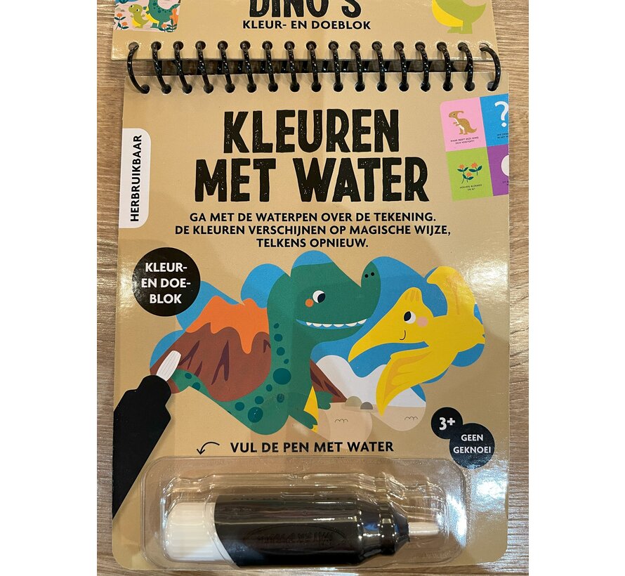 Kleuren met water Dino's