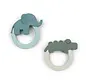 Teether 2-pack Deer friends Green/Blue