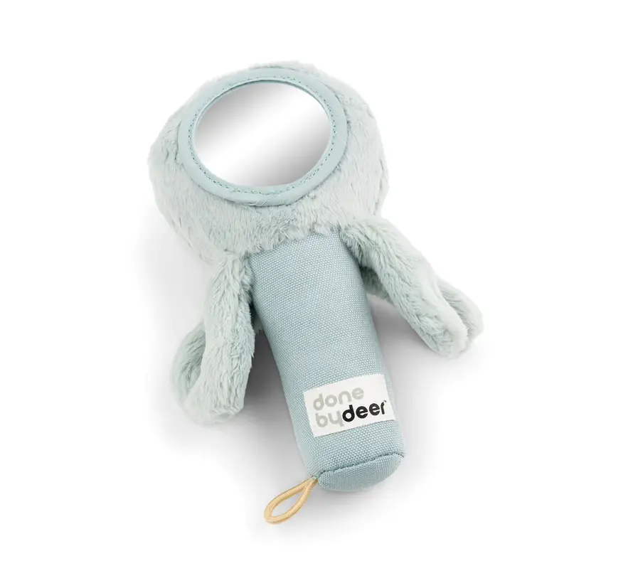 Rammelaar en Activiteitenknuffel Spiegel Jelly Blue