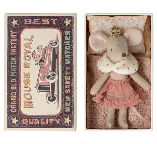 Maileg Princess Mouse Little Sister in Matchbox 11cm