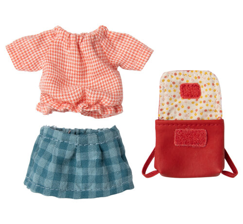 Maileg Clothes and Bag Big Sister Mouse Red