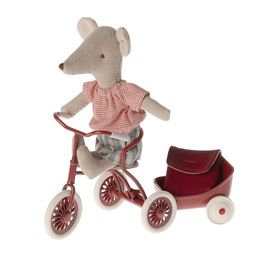 Knuffelmuis Tricycle Big Sister Red