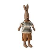 Maileg Knuffel Rabbit Size 1 Bruin met Shirt en Short 25cm