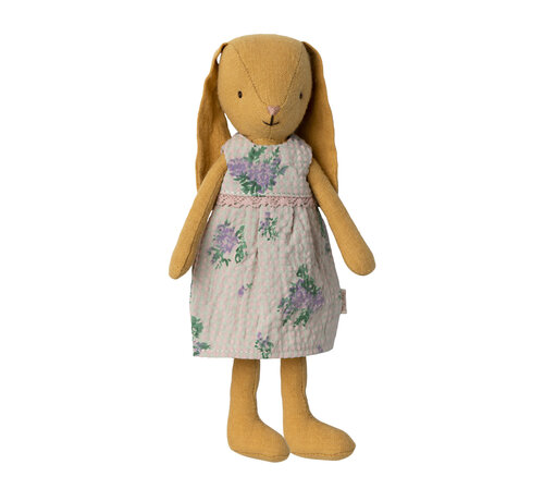 Maileg Knuffel Bunny Size 1 Dusty Yellow met Jurk 20cm