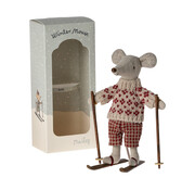 Maileg Winter mouse with ski set, Mum