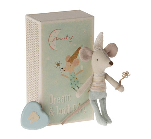 Maileg Tooth fairy mouse, Little brother in matchbox
