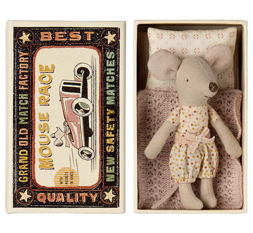 Maileg Little sister mouse in matchbox