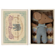 Maileg Sleepy wakey baby mouse in matchbox - Blue