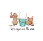 Ansichtkaart Poetsmuisjes voorjaar