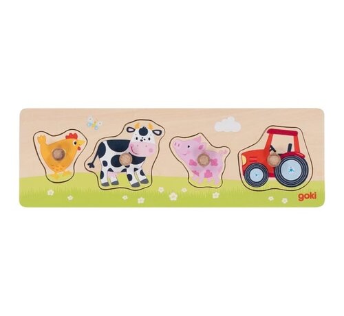 GOKI On the Farm Lift Out Puzzle 4pcs