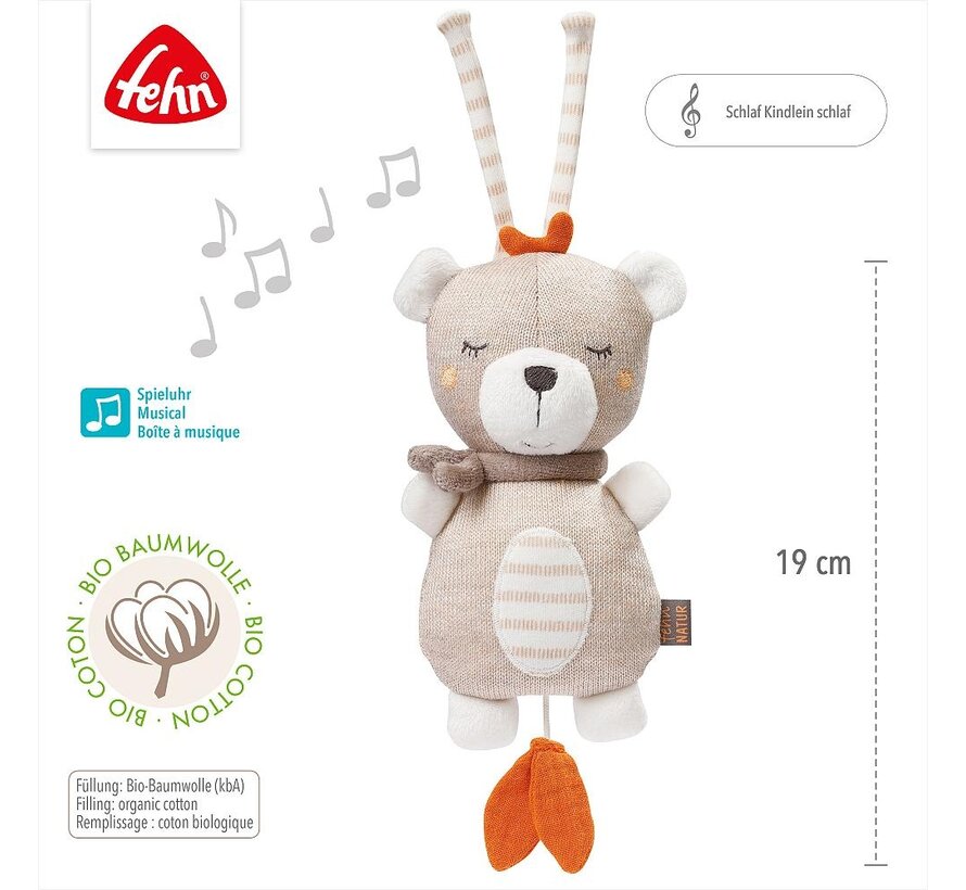 Mini Muziekknuffel Teddy NATUR