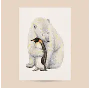 World of Mies Poster IJsbeer met Pinguin