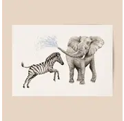 World of Mies Poster Zebra met Olifant