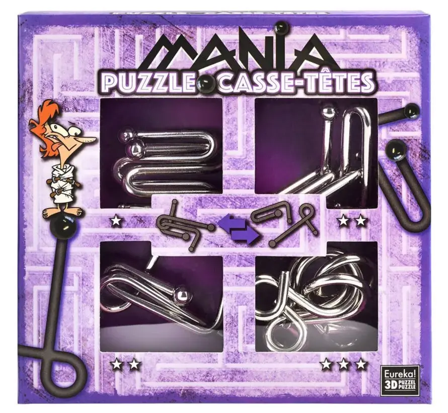 Mania Puzzle Casse Têtes Set 4-pcs Purple