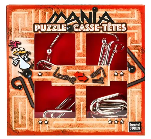 Eureka Breinbreker Puzzel Mania Set 4-delig Rood