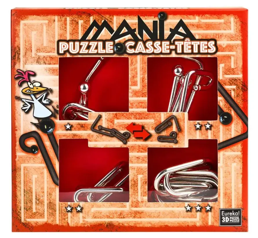 Mania Puzzle Casse Têtes Set 4-pcs Red