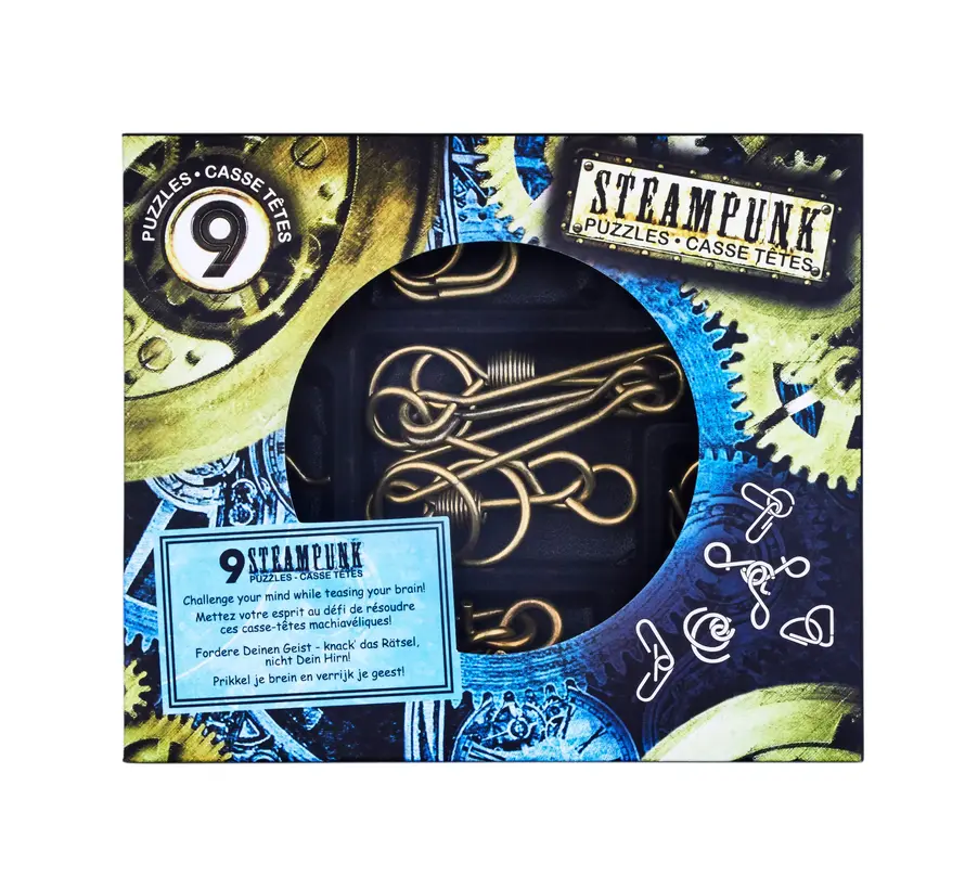 Steampunk Puzzel Blauw Set 9-delig