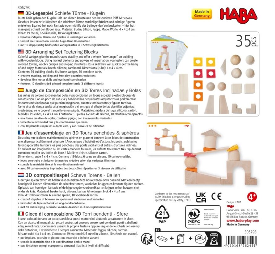 3D Compositiespel Blokken Scheve Torens