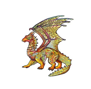 Eureka 2D RainboWooden Puzzle - Dragon 104pcs