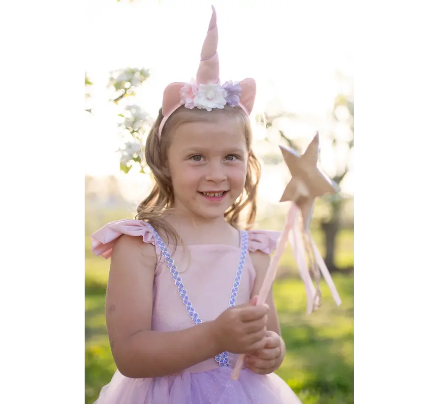 Shimmer Unicorn Dress & Headband, Pink, SIZE US 5-6