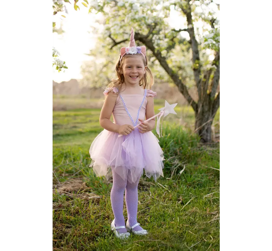 Shimmer Unicorn Dress & Headband, Pink, SIZE US 5-6