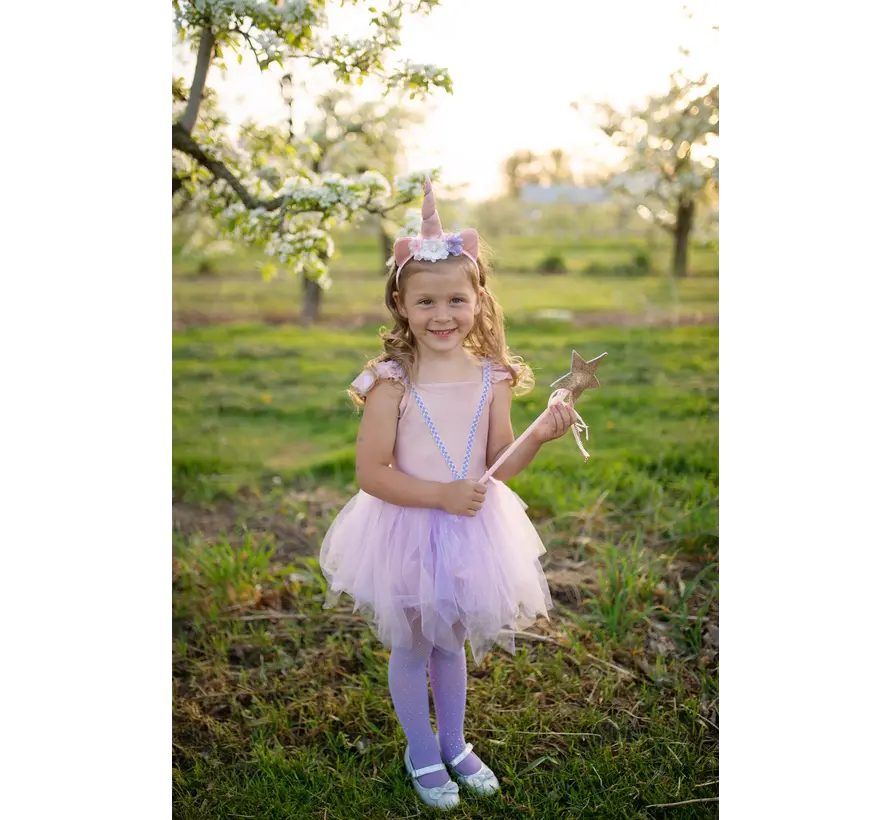 Shimmer Unicorn Dress & Headband, Pink, SIZE US 5-6