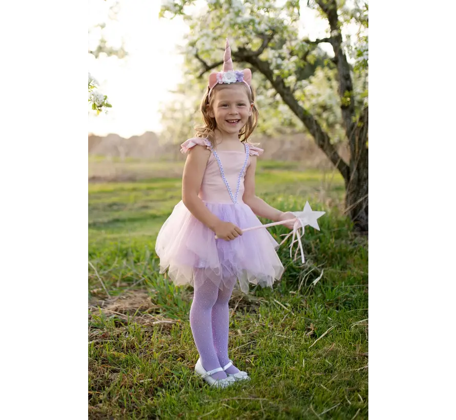 Shimmer Unicorn Dress & Headband, Pink, SIZE US 5-6