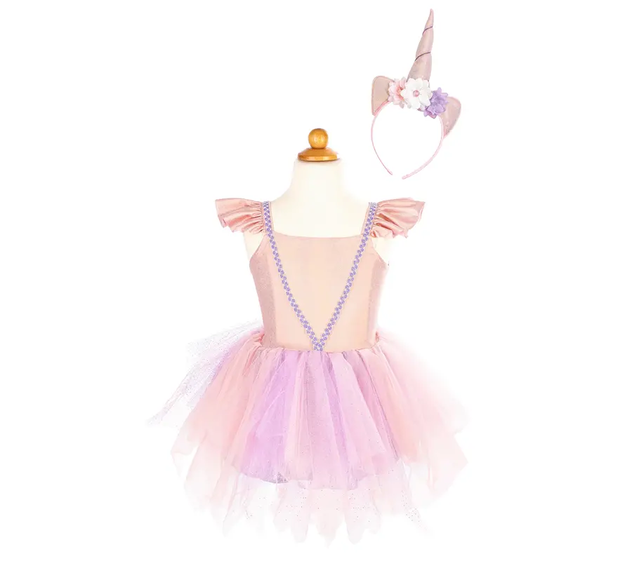 Shimmer Unicorn Dress & Headband, Pink, SIZE US 5-6