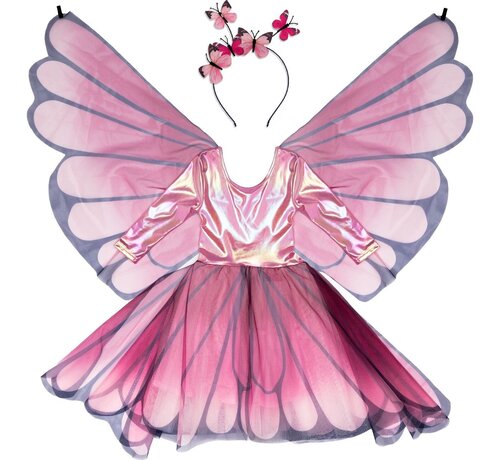 Great Pretenders Verkleedkleding Butterfly Twirl Dress and Wings size 7-8