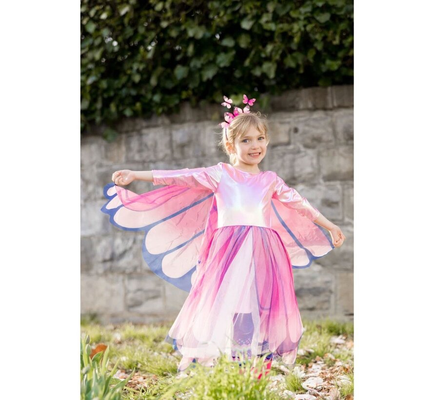 Verkleedkleding Butterfly Twirl Dress and Wings size 7-8