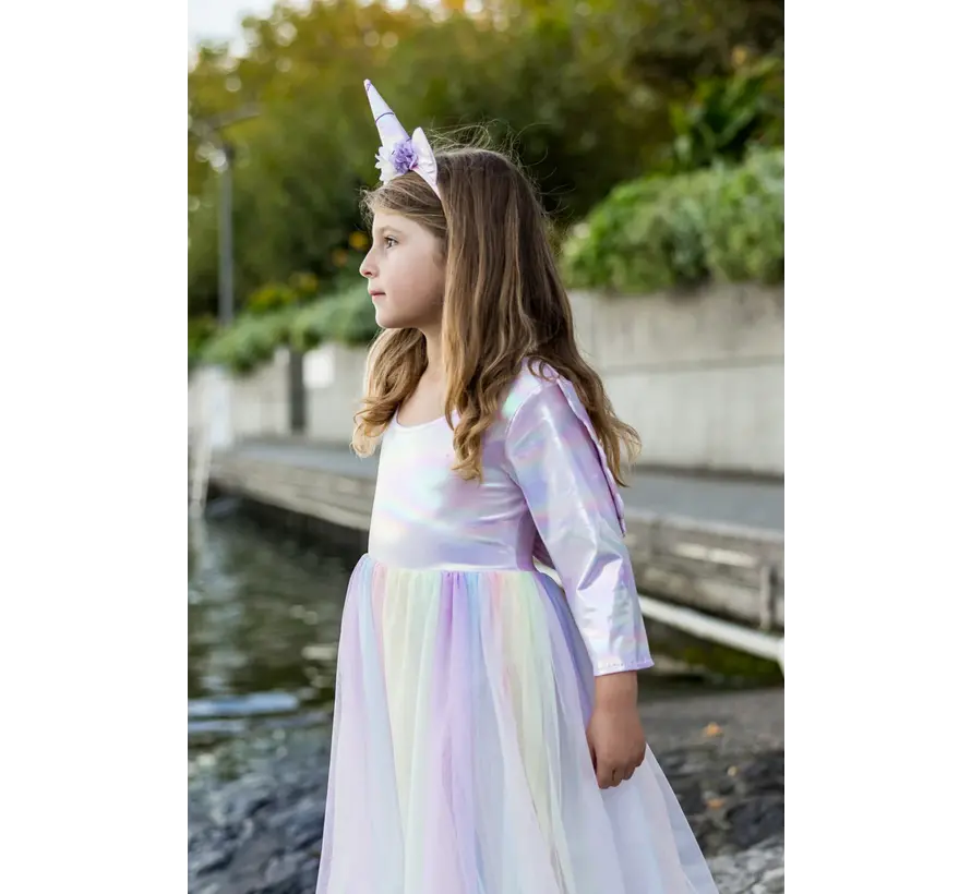 Verkleedkleding Alicorn Dress, Wings and Headband size 3-4