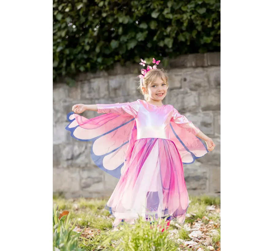 Verkleedkleding Butterfly Twirl Dress and Wings size 5-6