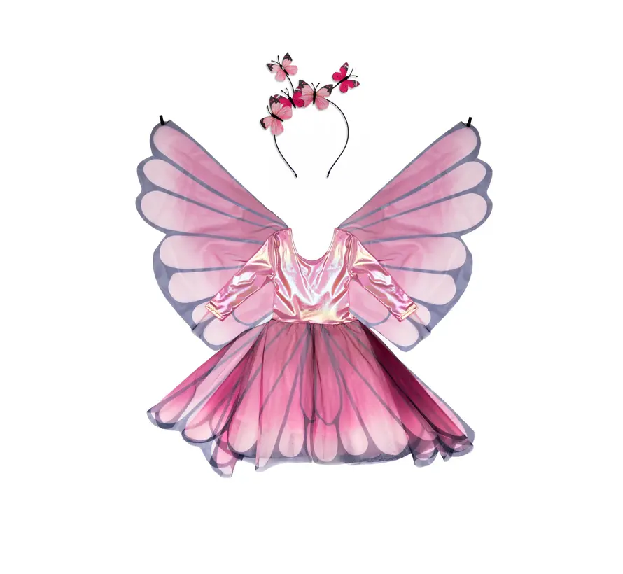 Verkleedkleding Butterfly Twirl Dress and Wings size 5-6