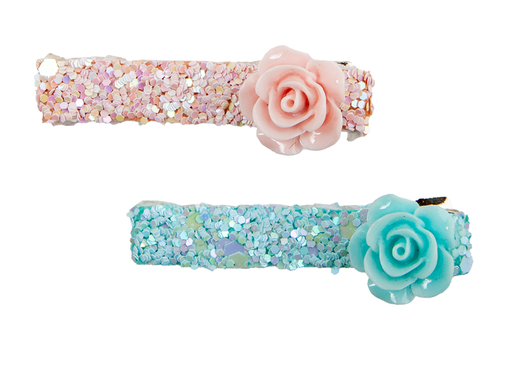 Great Pretenders Boutique Glitter Rosette Hairclips, 2 Pcs