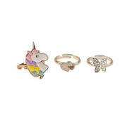 Great Pretenders Boutique Butterfly & Unicorn Ring, 3 Pcs