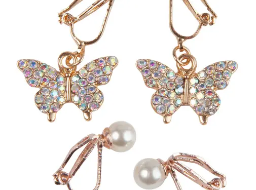 Great Pretenders Boutique Butterfly Clip On Earrings, 2 Sets