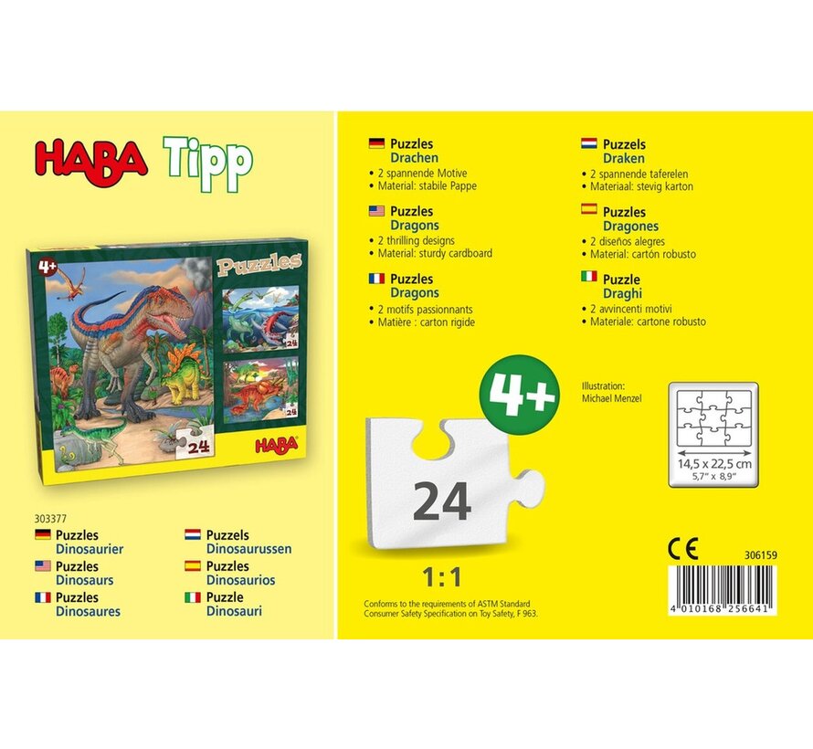 Puzzels Draken 24pcs set 2-delig
