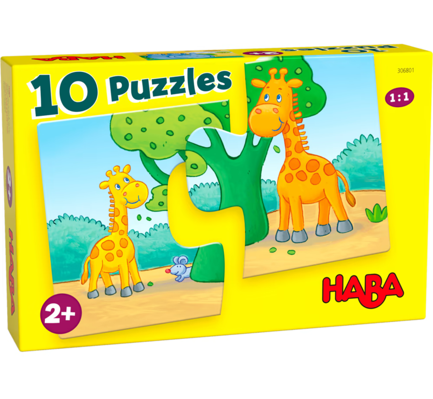 10 Puzzles Wild Animals 2pcs