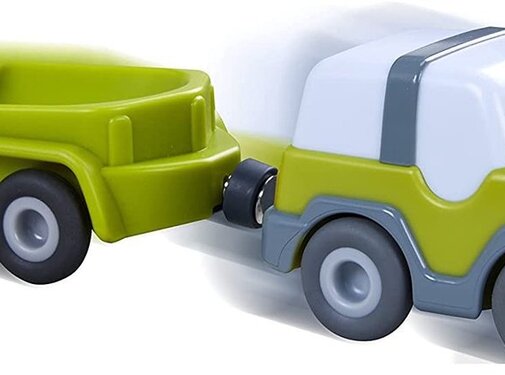 Haba Kullerbü Knikkerbaan - Terreinwagen met aanhanger