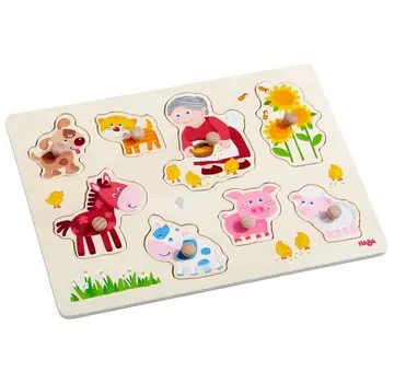 Haba Inlegpuzzel Oma Linda's Dieren 8pcs