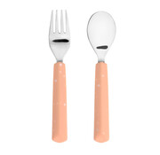 Lässig Cutlery with Silicone Handle apricot