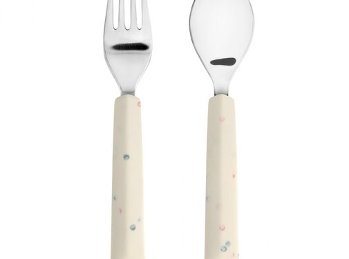 Lässig Kinderbestek Set Vork en Lepel Nature