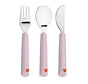 Cutlery with Silicone Handle 3 pcs Happy Rascals Heart Lavender