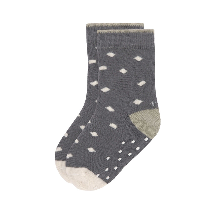 Anti-slip Socks GOTS 2 pcs assortedanthracite/olive