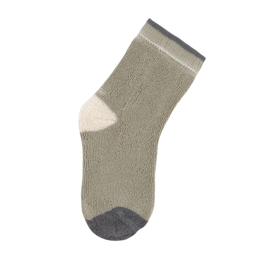 Anti-slip Socks GOTS 2 pcs assortedanthracite/olive