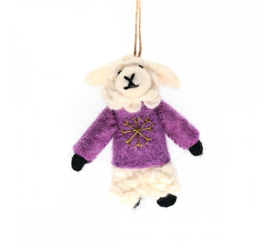 KERST Hanger Schaap met Trui Cyclaam