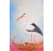 Wenskaart Ooievaar