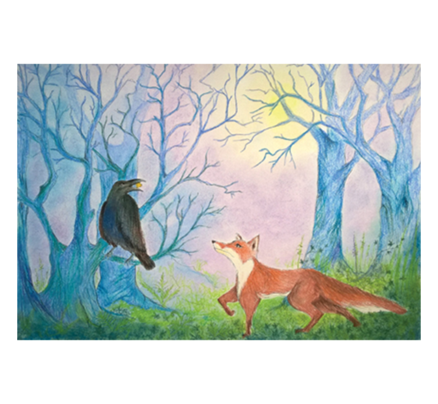 Wenskaart de Vos en de Raaf