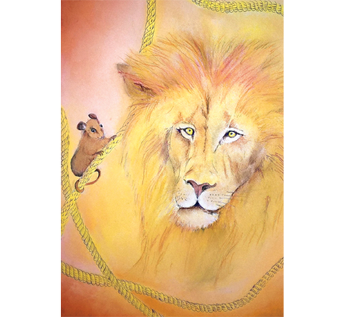 Ansichtkaart de Leeuw en de Muis