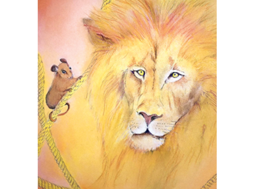 Ansichtkaart de Leeuw en de Muis